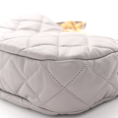 Chanel Lambskin Quilted Chain Hobo Light Grey 10 of 10