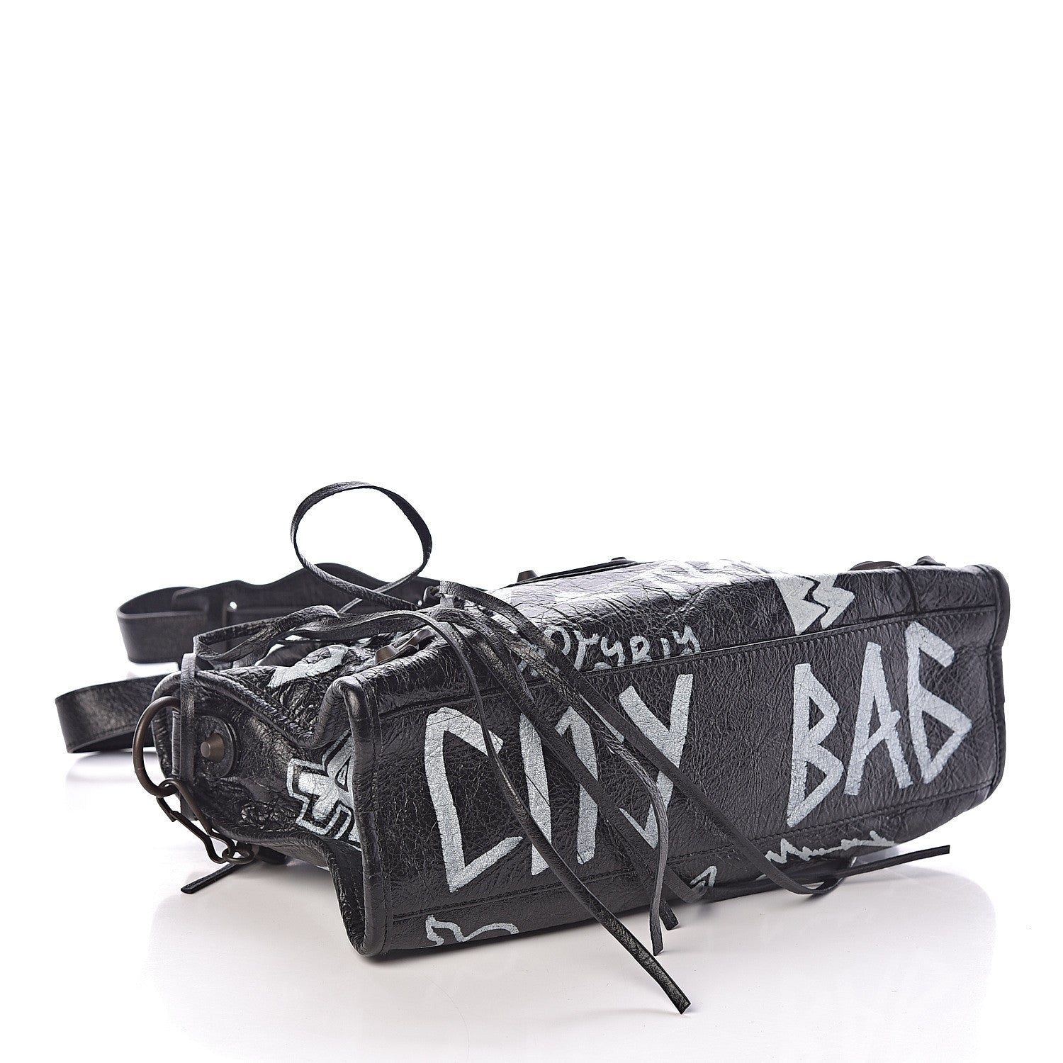 Balenciaga Agneau Classic Hardware Graffiti All Over S City Black 4 of 10