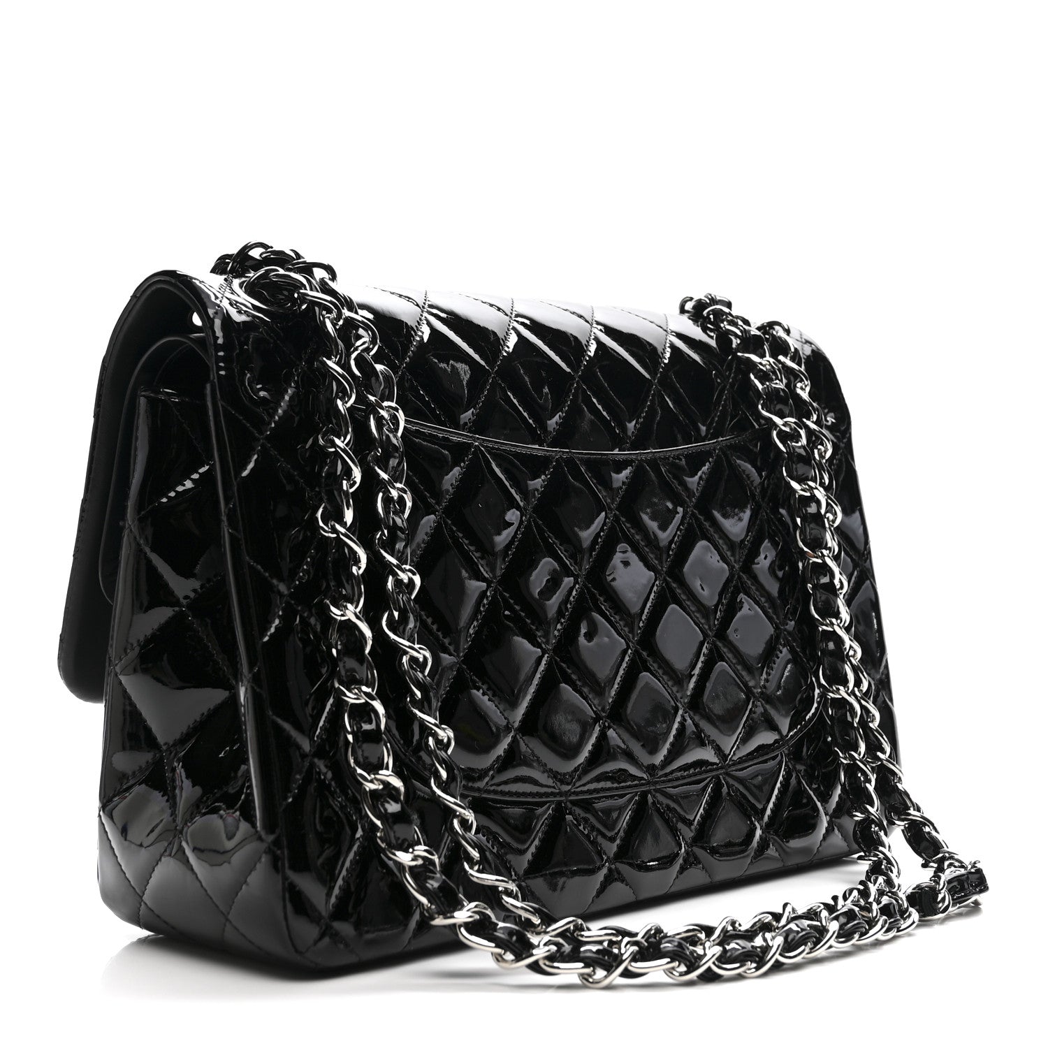 Chanel Patent Quilted Jumbo Double Flap Black 3 of 10