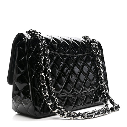 Chanel Patent Quilted Jumbo Double Flap Black 3 of 10