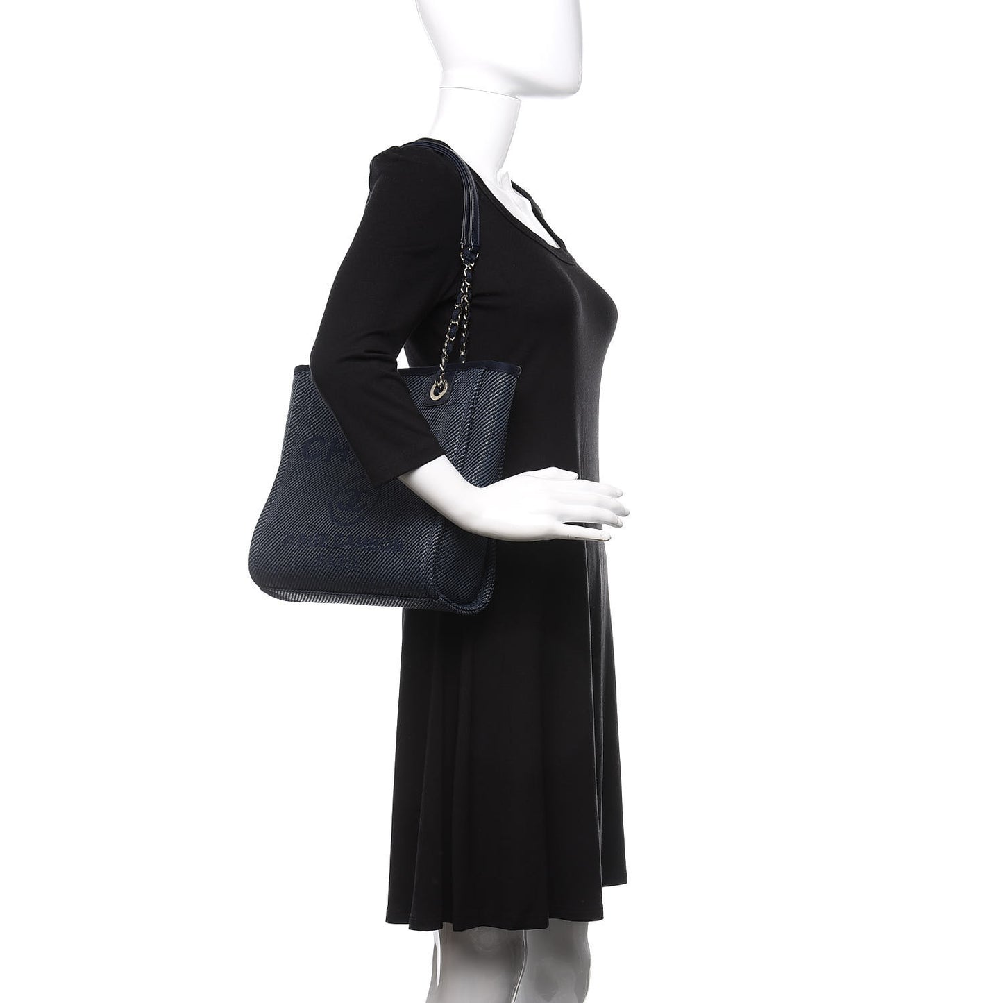 Canvas Mini Deauville Tote Navy Blue