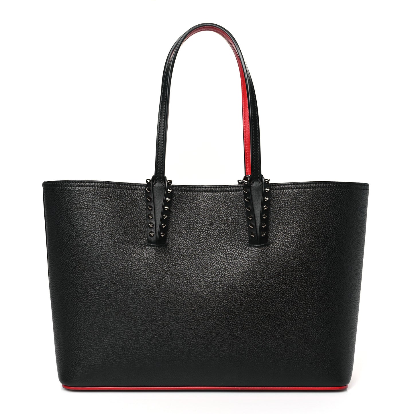 Calfskin Empire Spikes Small East West Cabata Tote Black