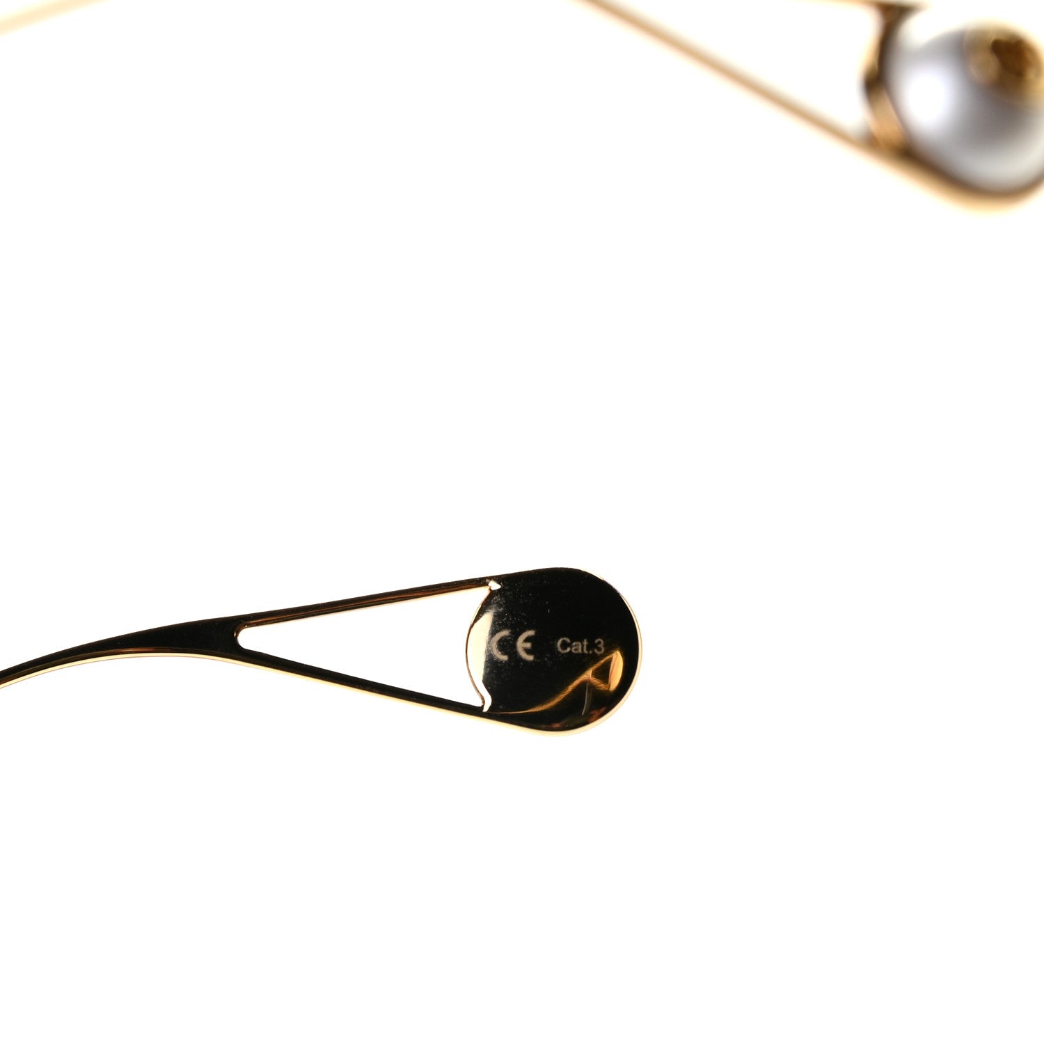 Gucci Metal Pearl Cat Eye Sunglasses GG0364S Gold 6 of 7