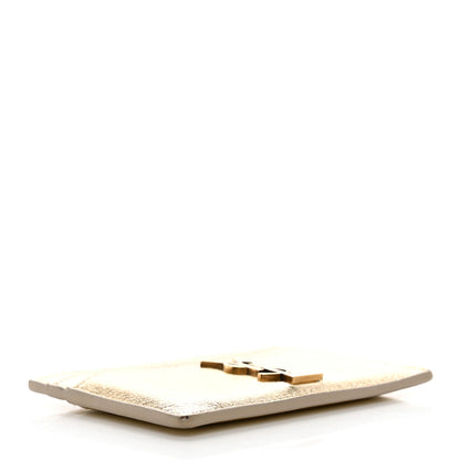 Saint Laurent Metallic Calfskin Monogram Credit Card Case Gold 4 of 10