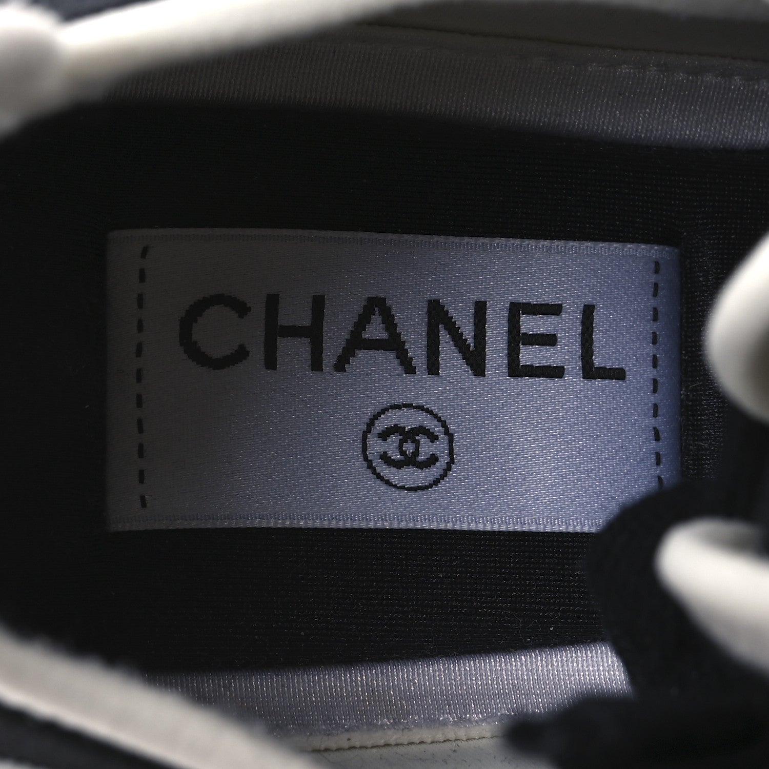 Chanel Velvet Calfskin Mixed Fibers CC Sneakers 37 Ivory Black 9 of 14