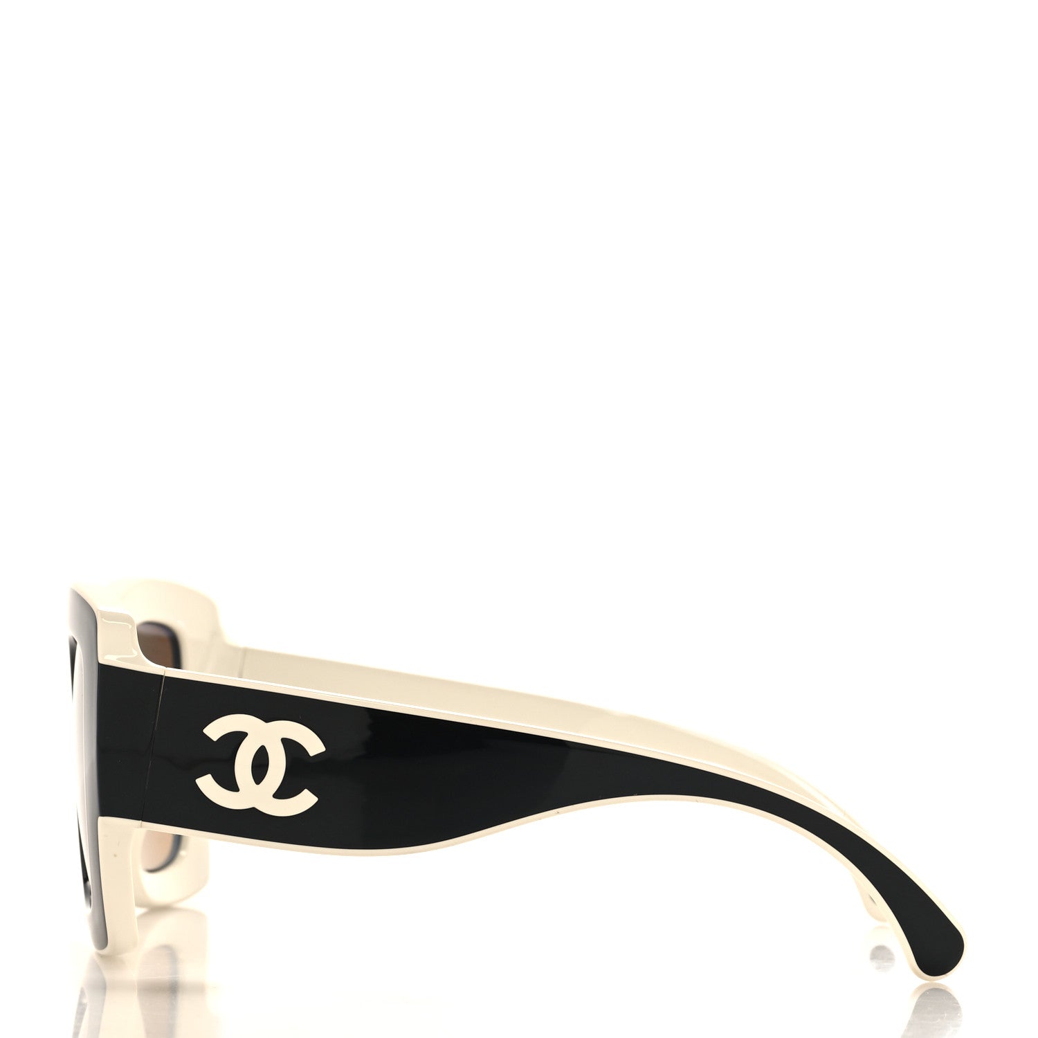 Chanel Acetate Square Sunglasses 6059 Black White 3 of 7