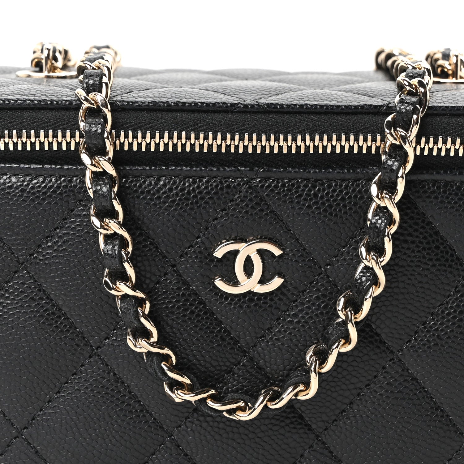 Chanel Caviar Quilted Small Vanity Case With Chain Black 8 of 11