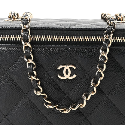 Chanel Caviar Quilted Small Vanity Case With Chain Black 8 of 11
