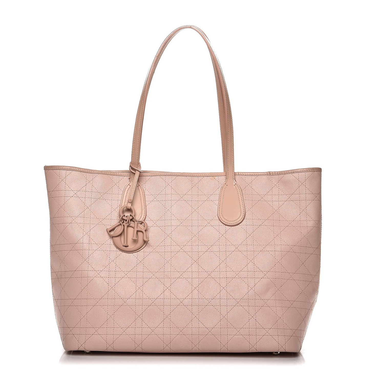 Coated Canvas Cannage Panarea Shopping Tote Rosato