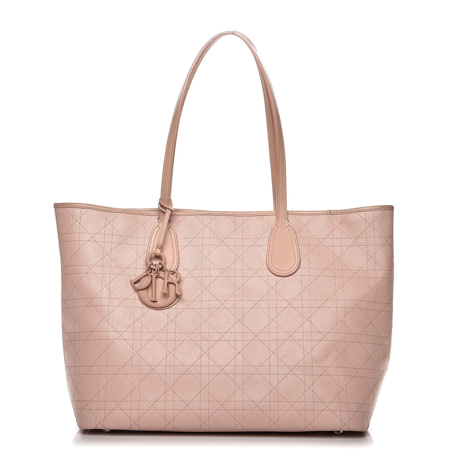 Christian Dior Coated Canvas Cannage Panarea Shopping Tote Rosato 1 of 17