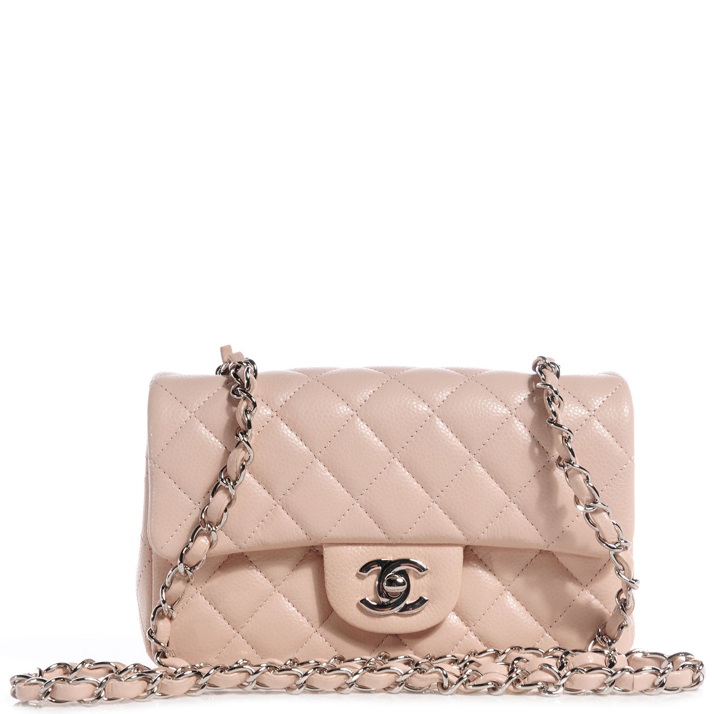 Caviar Quilted Mini Flap Light Pink