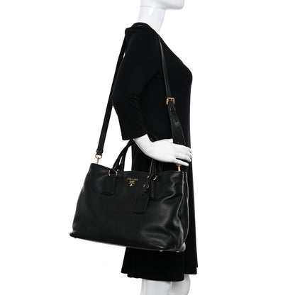 Prada Vitello Daino Tote Black 2 of 11