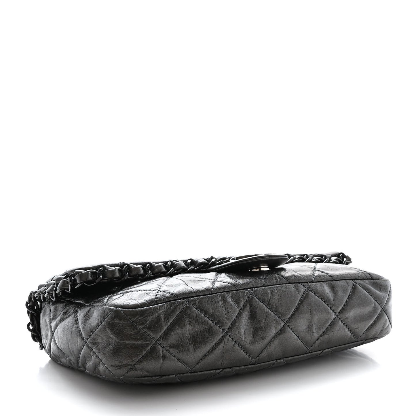 Calfskin Quilted Small Chain Me Flap Grey