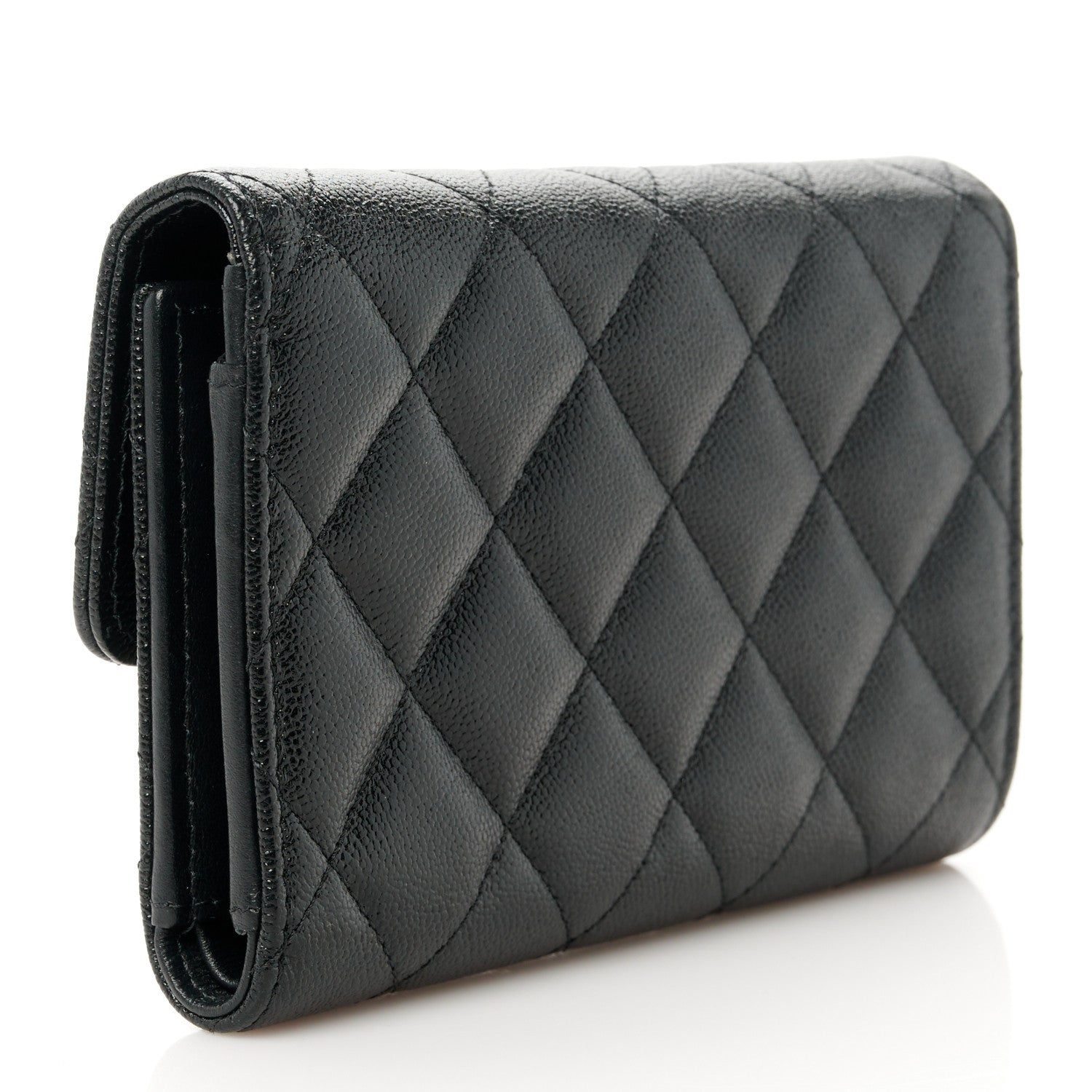 Chanel Caviar Quilted Studded CC Medium Flap Wallet Black 3 of 11