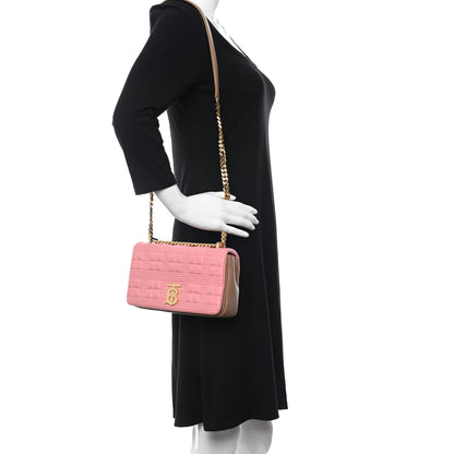 Burberry Lambskin Quilted Small Lola Bag Peony Camel 2 of 11