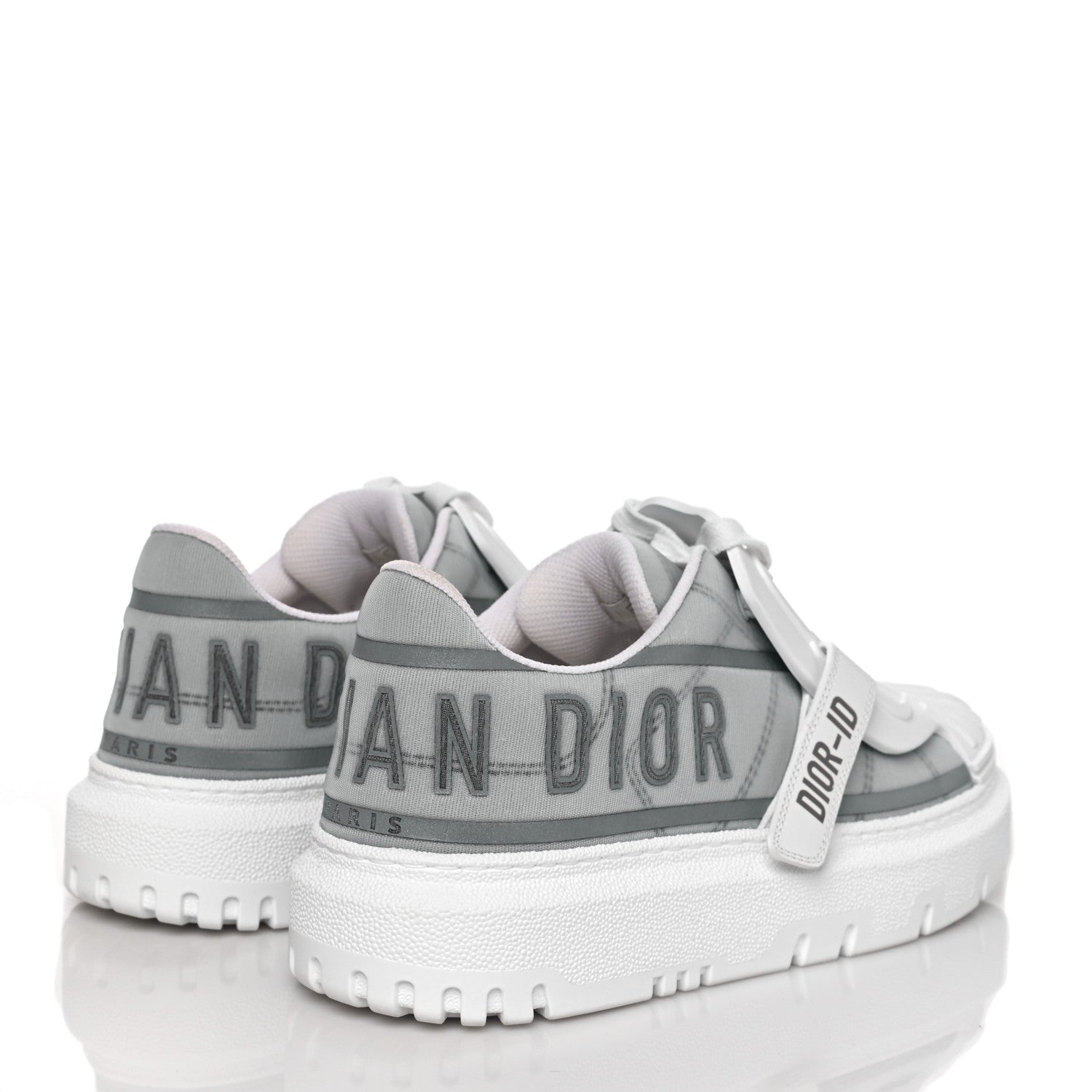 Christian Dior Reflective Fabric Nylon Dior-ID Platform Sneakers 38 Silver 4 of 8