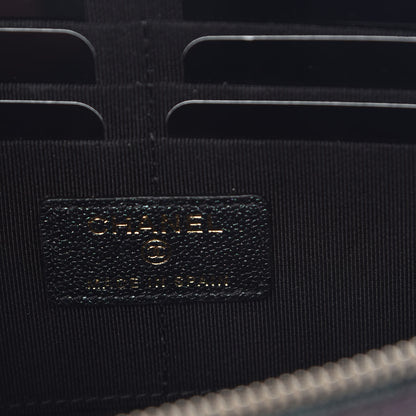 Chanel Iridescent Caviar Quilted Classic Pouch With Handle Black 7 of 11