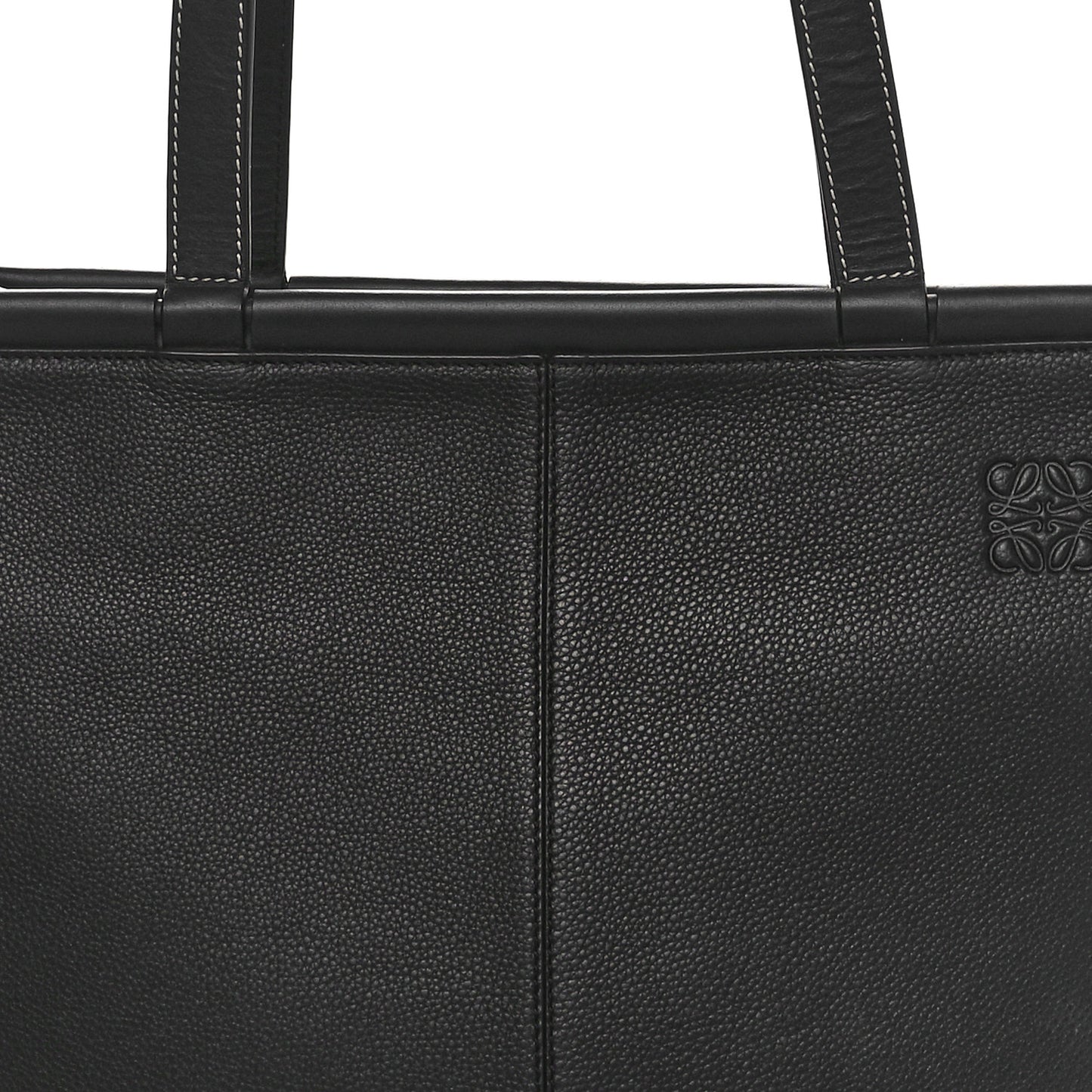 Grained Calfskin Small Cushion Tote Black