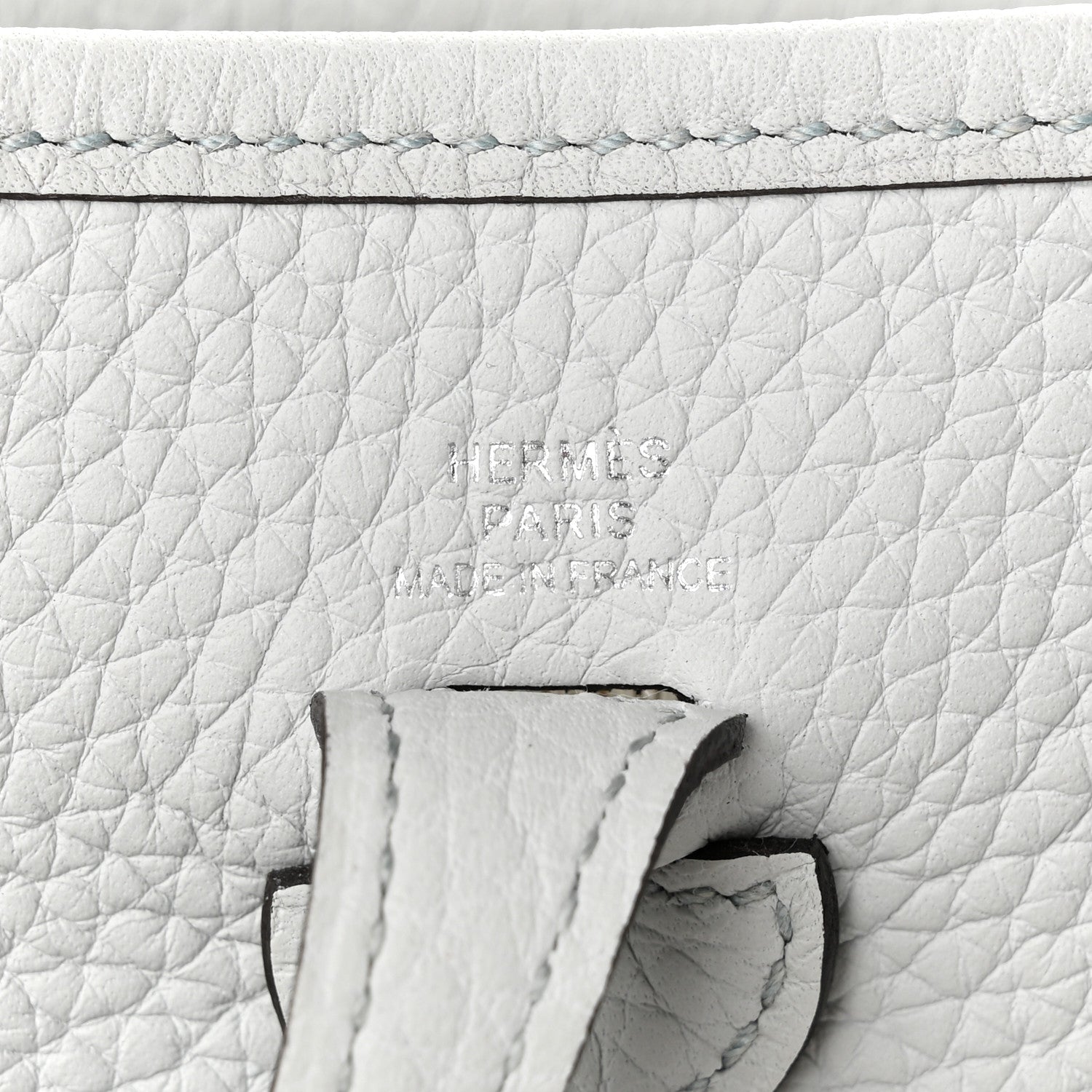 Hermes Taurillon Clemence Amazone Evelyne TPM Bleu Pale Gris Etain 6 of 11