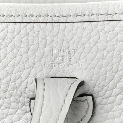 Hermes Taurillon Clemence Amazone Evelyne TPM Bleu Pale Gris Etain 6 of 11