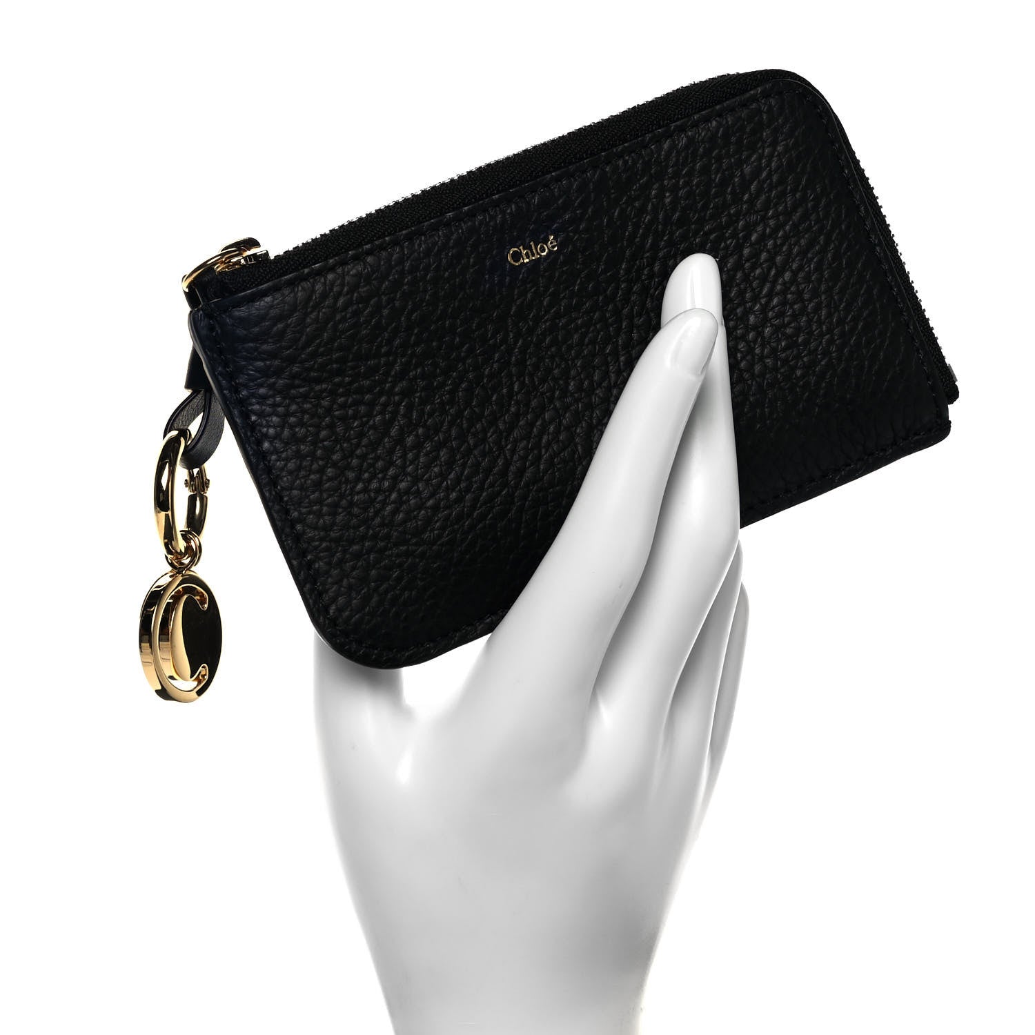 Chloe Calfskin Alphabet Purse Wallet Black 2 of 9