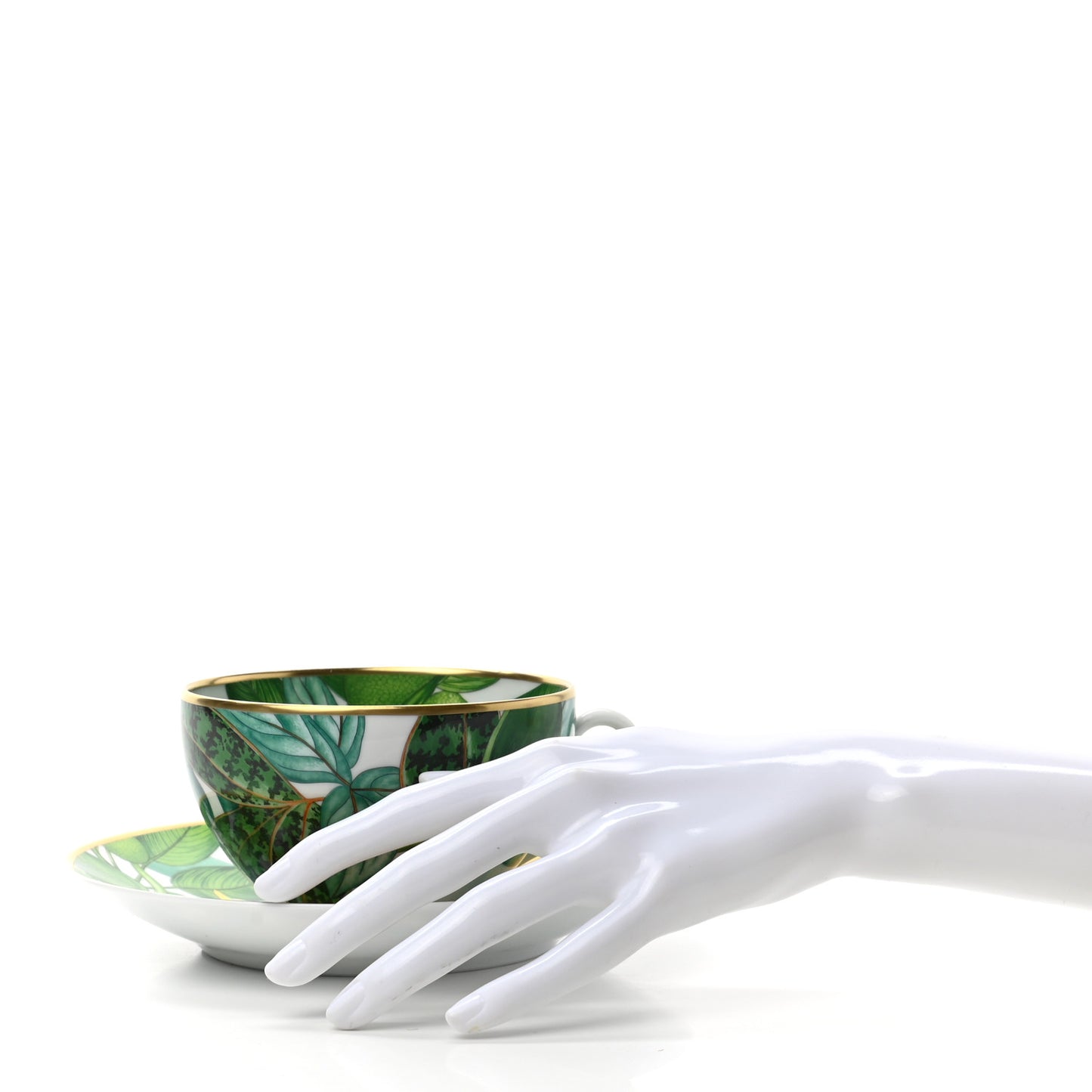 Porcelain Passifolia Tea Cup And Saucer Set Of 2