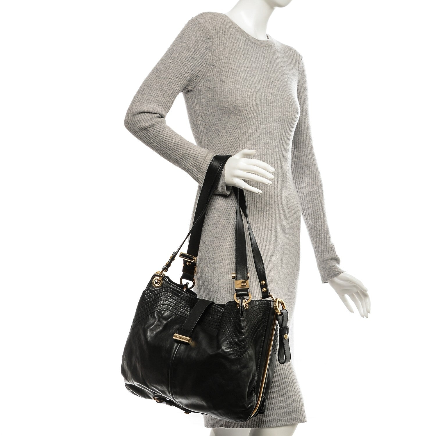 Jimmy Choo Calfskin Ayse Shoulder Bag Black 2 of 7