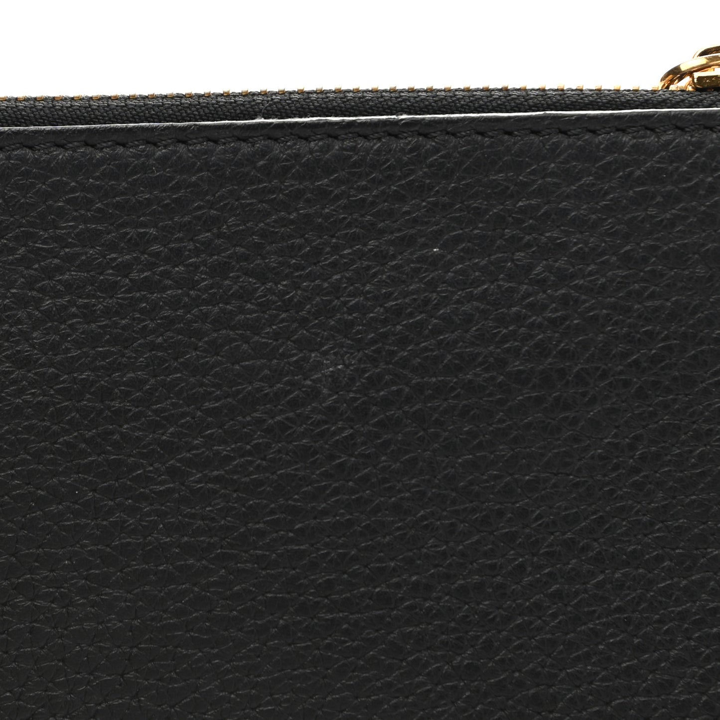Grained Calfskin Medusa Wrist Pouch Black