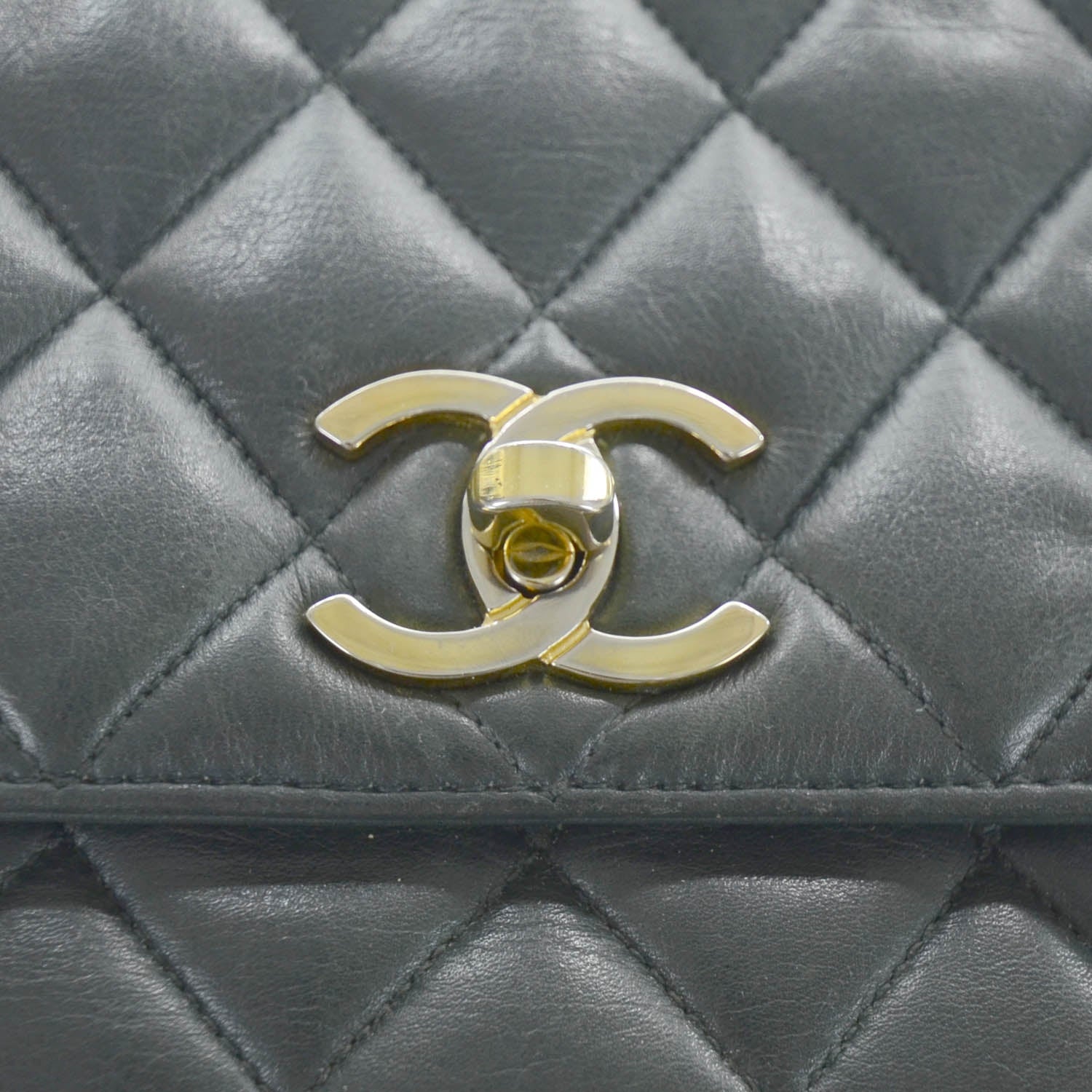 Chanel Lambskin Quilted Flap Bag Dark Green 7 of 13