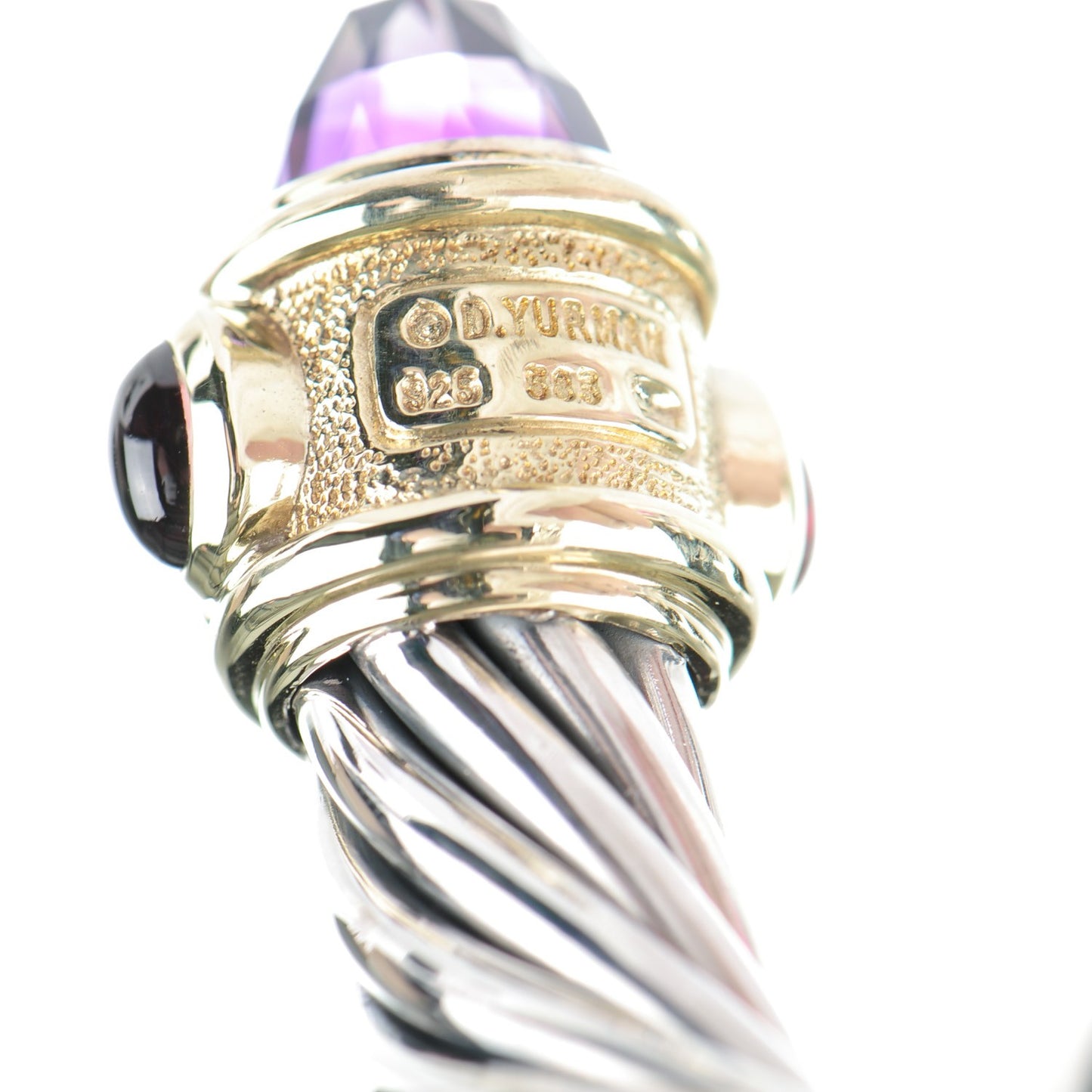 Sterling Silver 14K Gold 10mm Cable Renaissance Bracelet