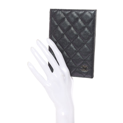 Chanel Iridescent Caviar Quilted Passport Holder Black 2 of 10