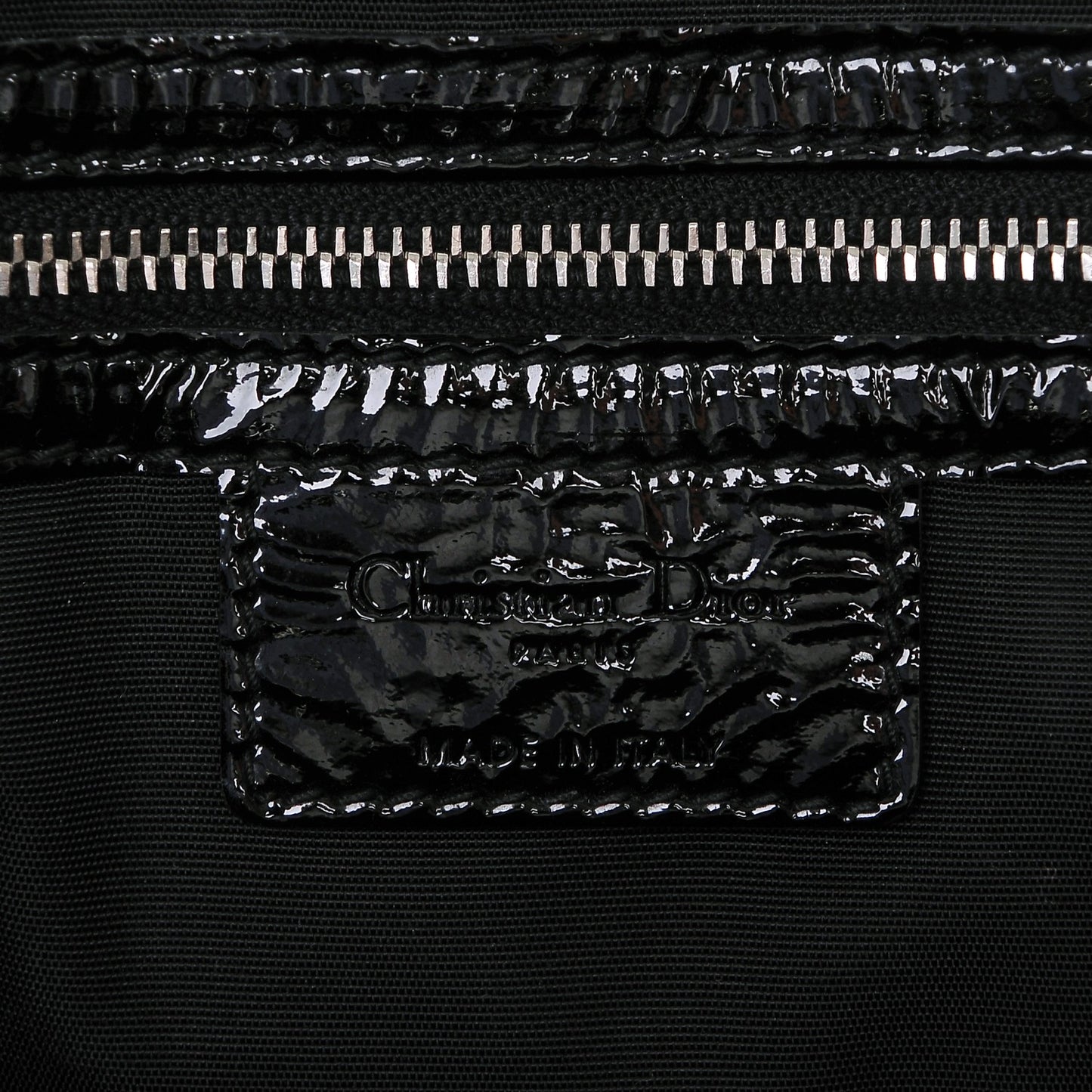 Patent Cannage Large Dior Soft Shopping Tote Black