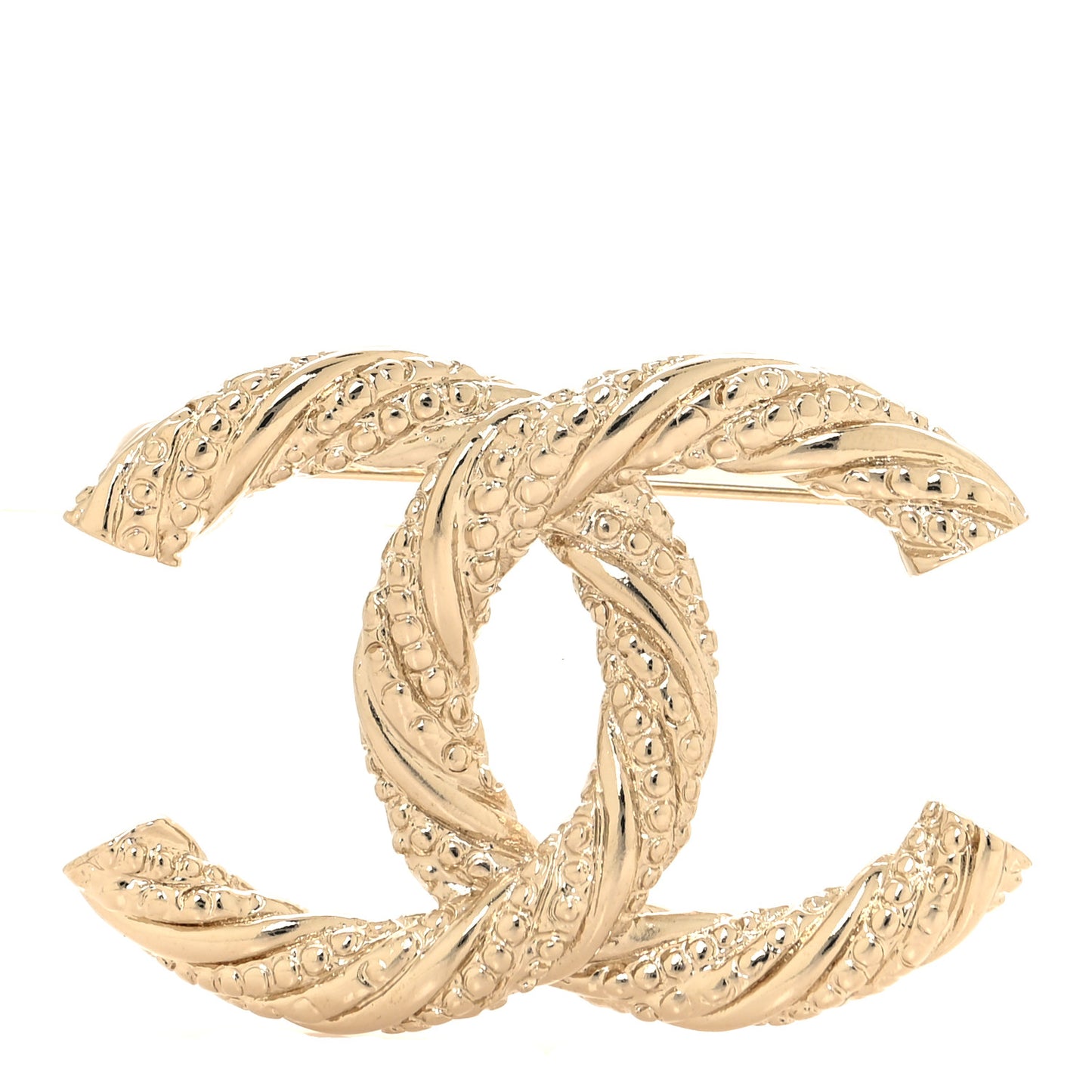 Twisted CC Brooch Light Gold
