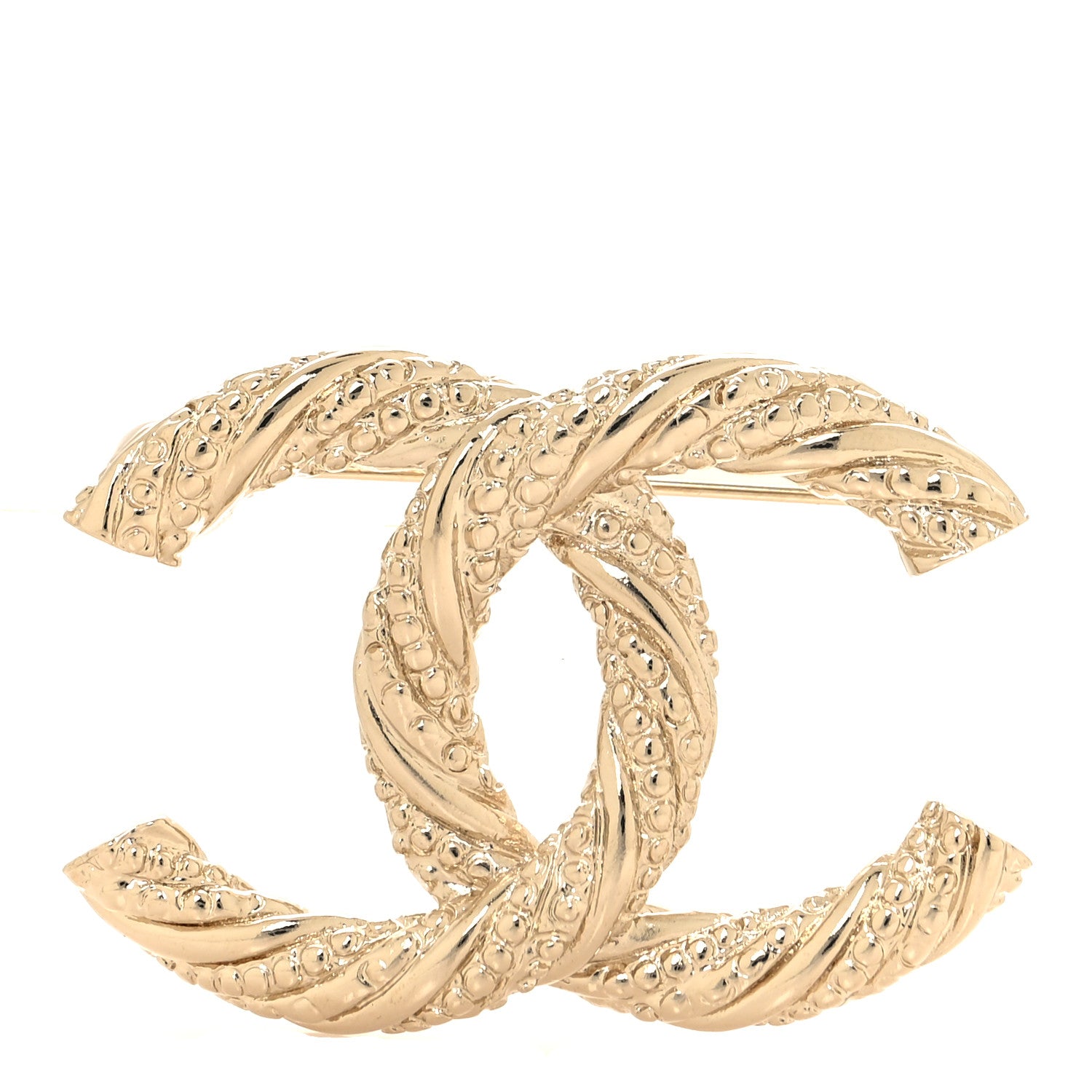 Chanel Twisted CC Brooch Light Gold 1 of 4