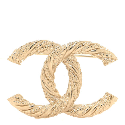 Chanel Twisted CC Brooch Light Gold 1 of 4