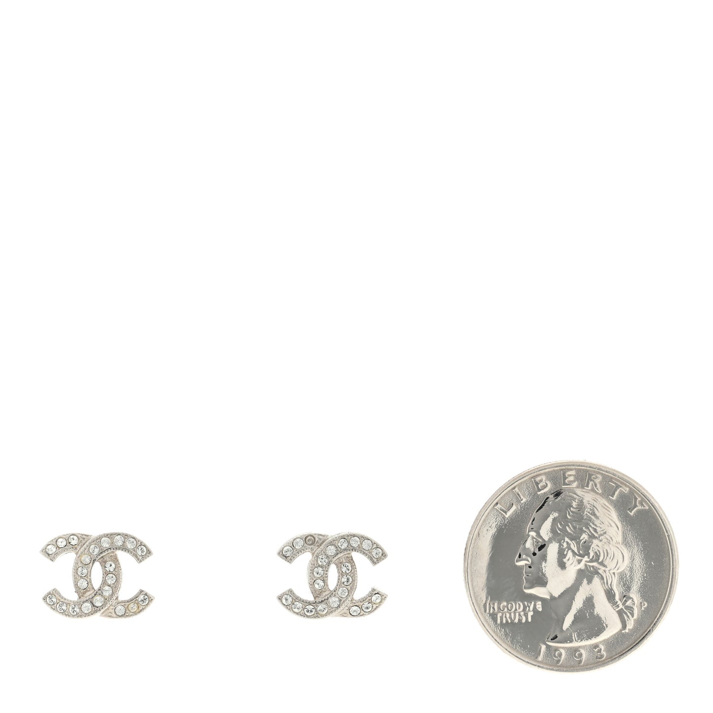 Crystal CC Earrings Silver