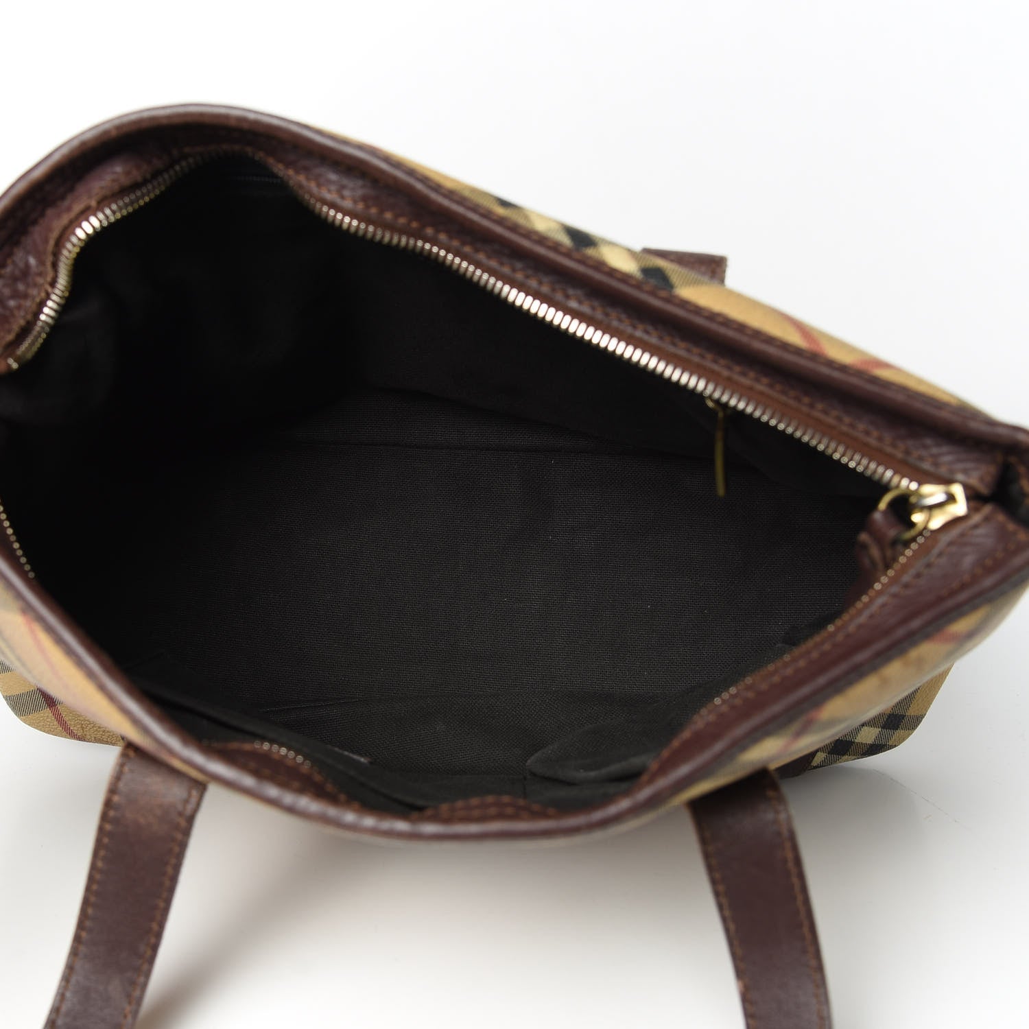 Burberry Haymarket Check Studded Tote Bag Chocolate 5 of 20