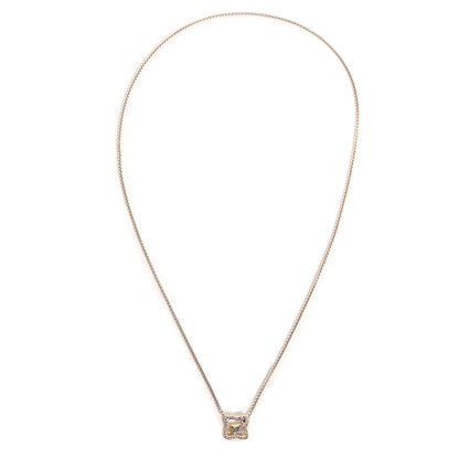 David Yurman Sterling Silver 18k Yellow Gold Pave Diamond 17mm Quatrefoil Lariat Necklace 4 of 5