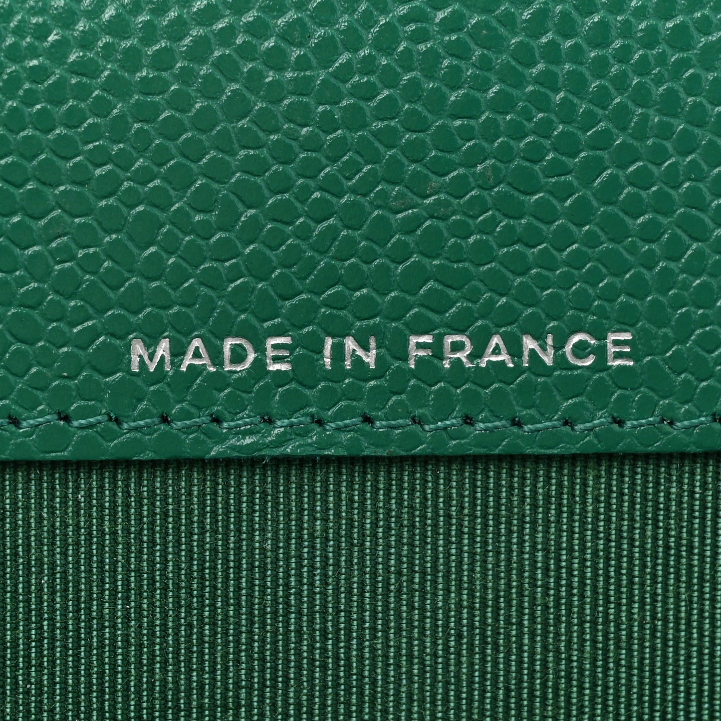 Caviar Quilted Flap Card Holder Wallet Green