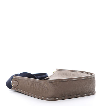 Hermes Taurillon Clemence Amazone Evelyne TPM Etoupe Bleu Indigo 3 of 10