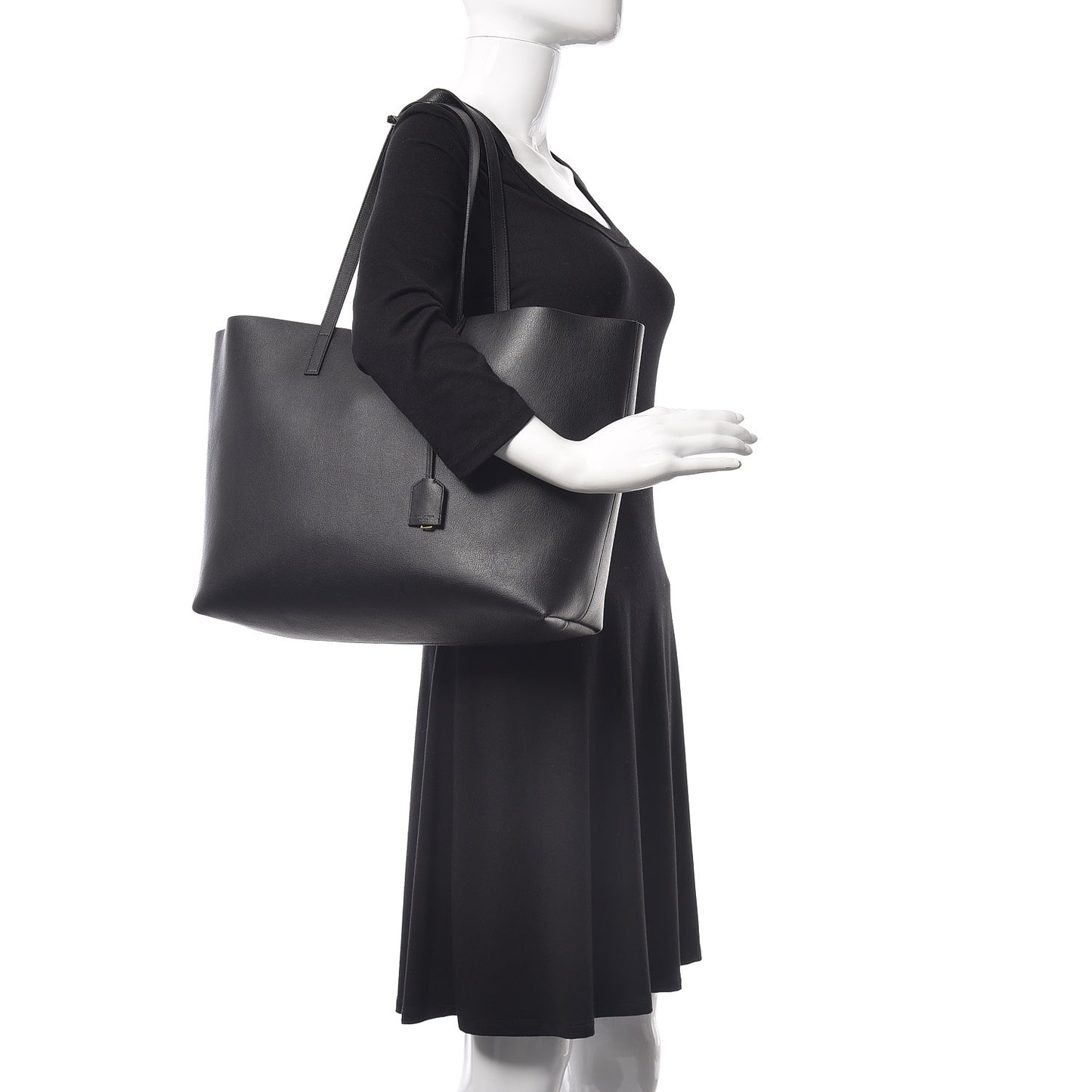 Calfskin Large Shopping Tote Black