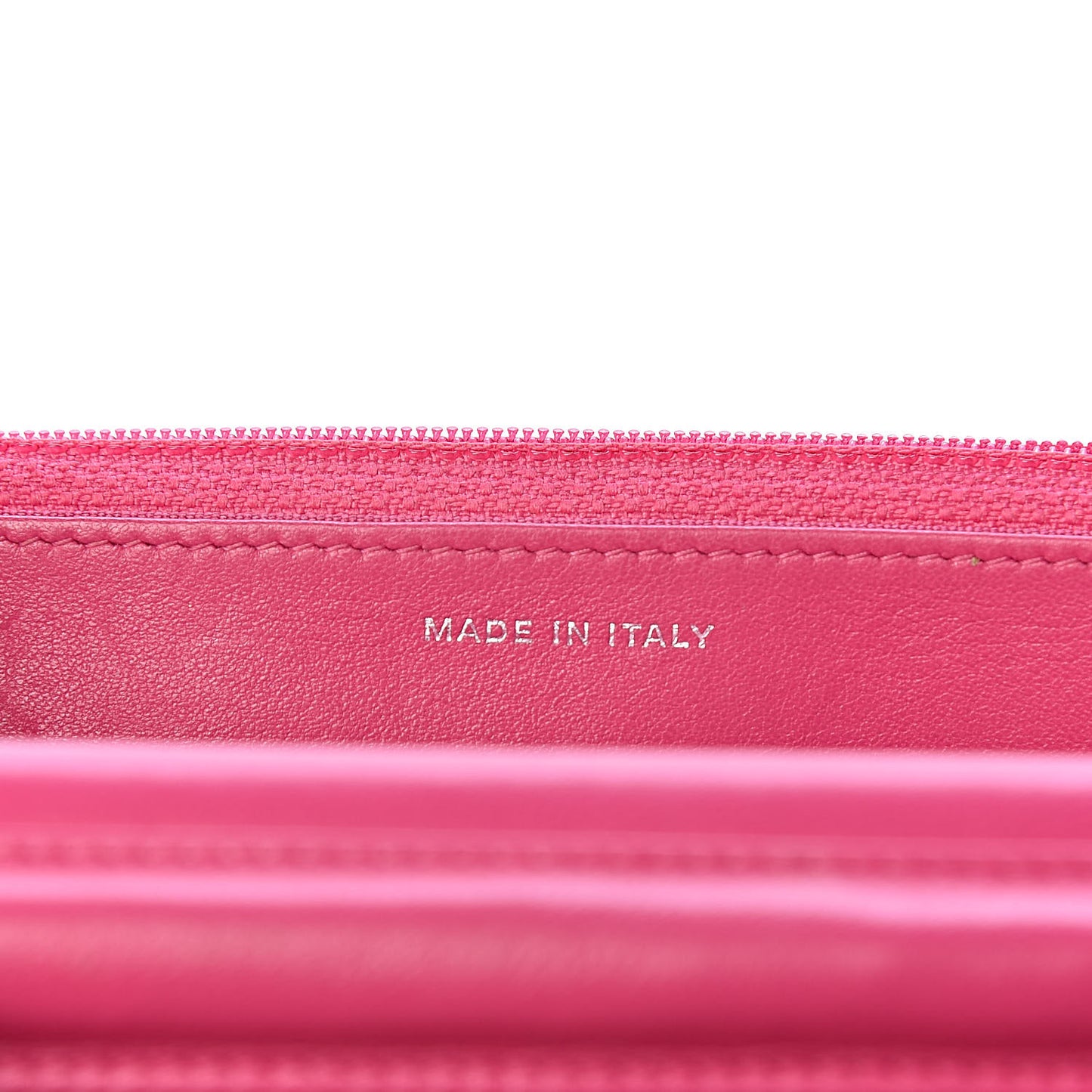 Lambskin Quilted Wallet On Chain WOC Pink