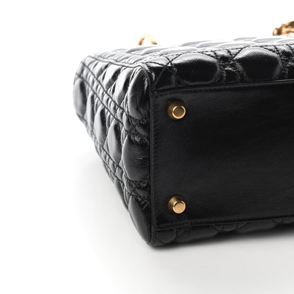 Christian Dior Crinkled Patent Cannage Medium Bohemian Lady Dior Black 6 of 7