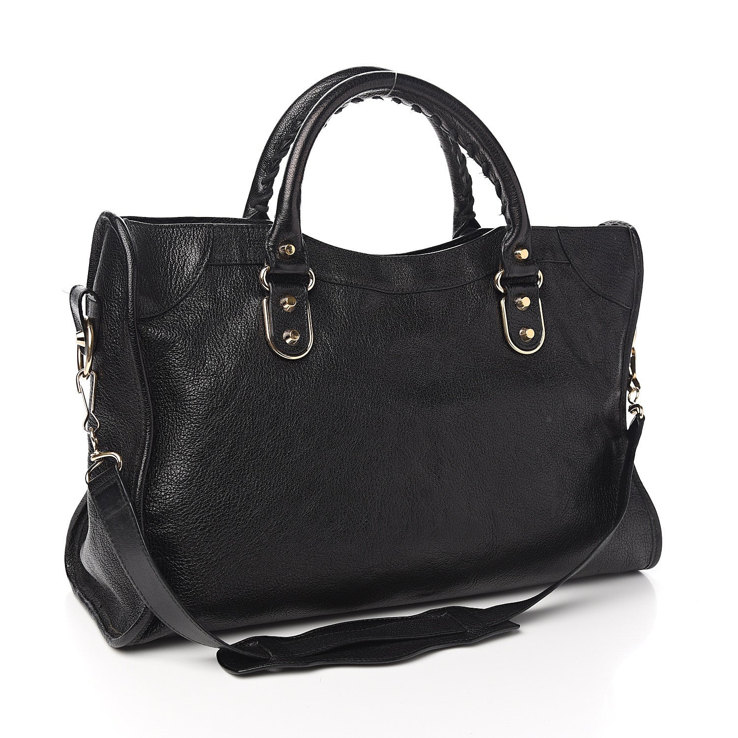 Balenciaga Chevre Gold Metallic Edge Hardware City Black 2 of 10