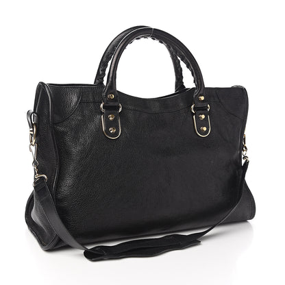 Balenciaga Chevre Gold Metallic Edge Hardware City Black 2 of 10