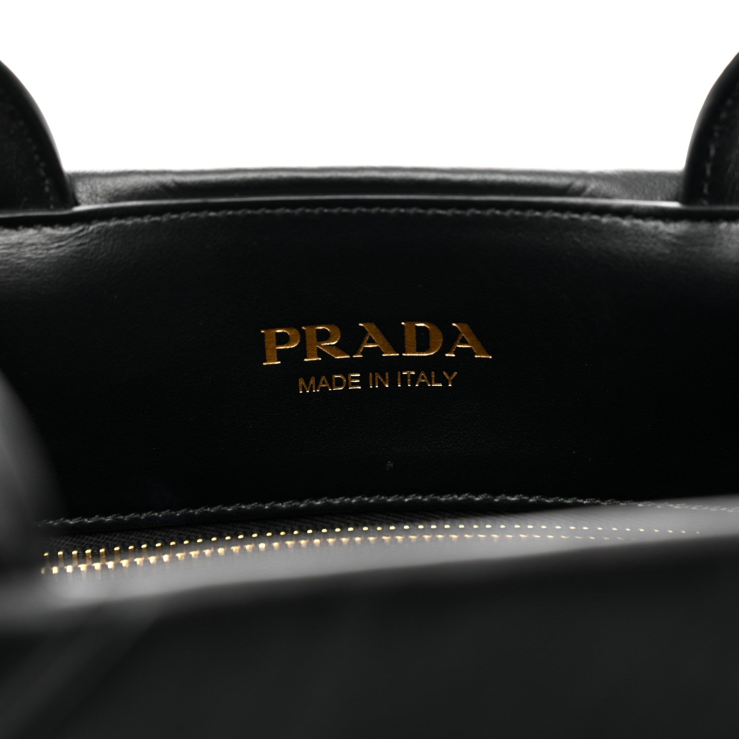 Prada Soft Calfskin Triangolo Symbole Embossed Medium Tote Black 7 of 9