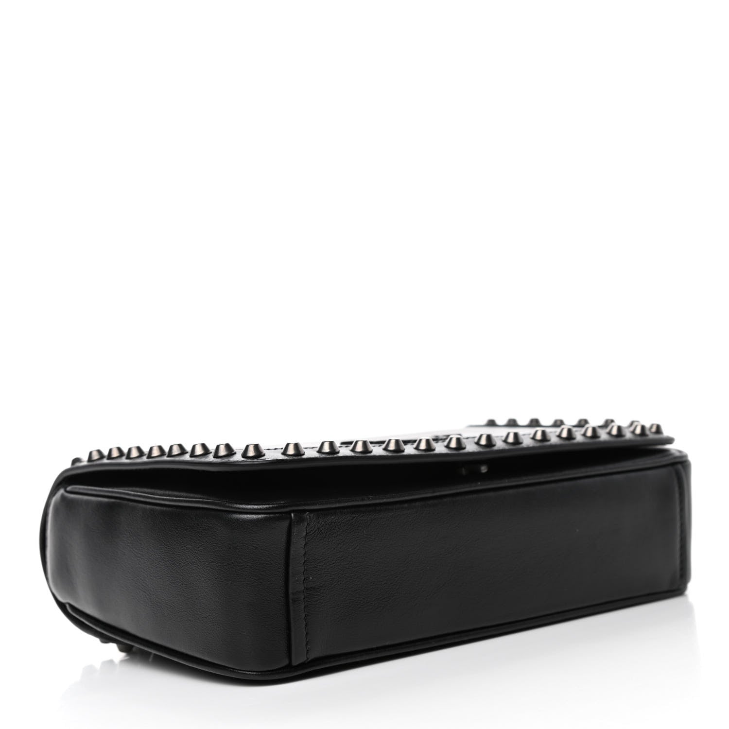 Prada Glace Calfskin Studded Crossbody Black 3 of 4