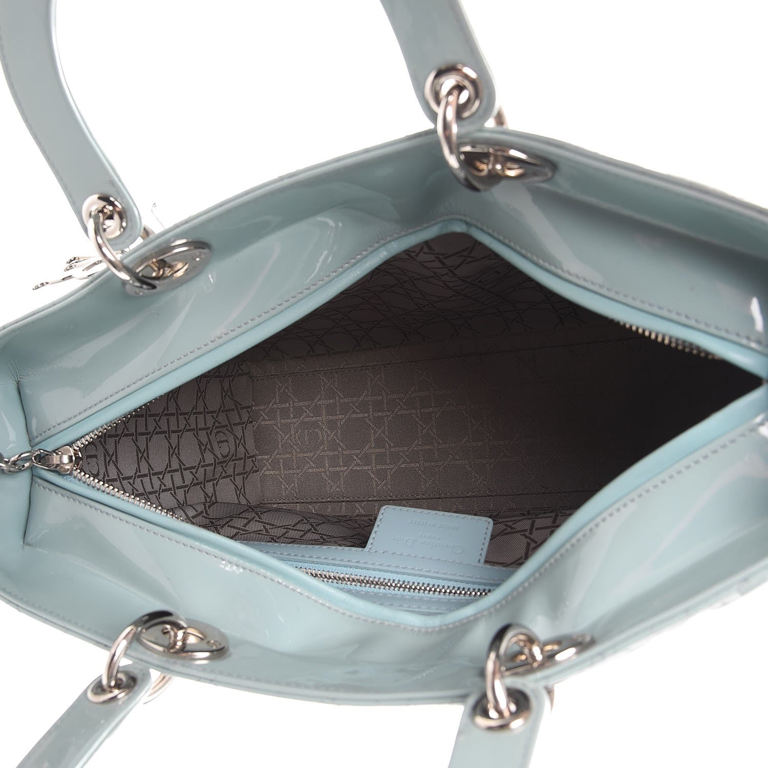 Christian Dior Patent Cannage Large Lady Dior Light Blue 6 of 12