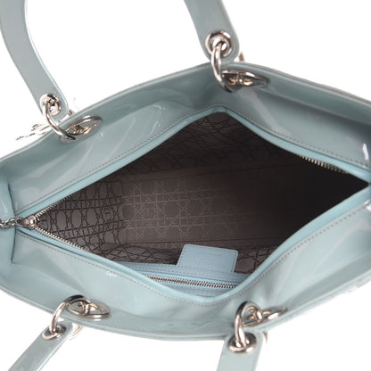 Christian Dior Patent Cannage Large Lady Dior Light Blue 6 of 12