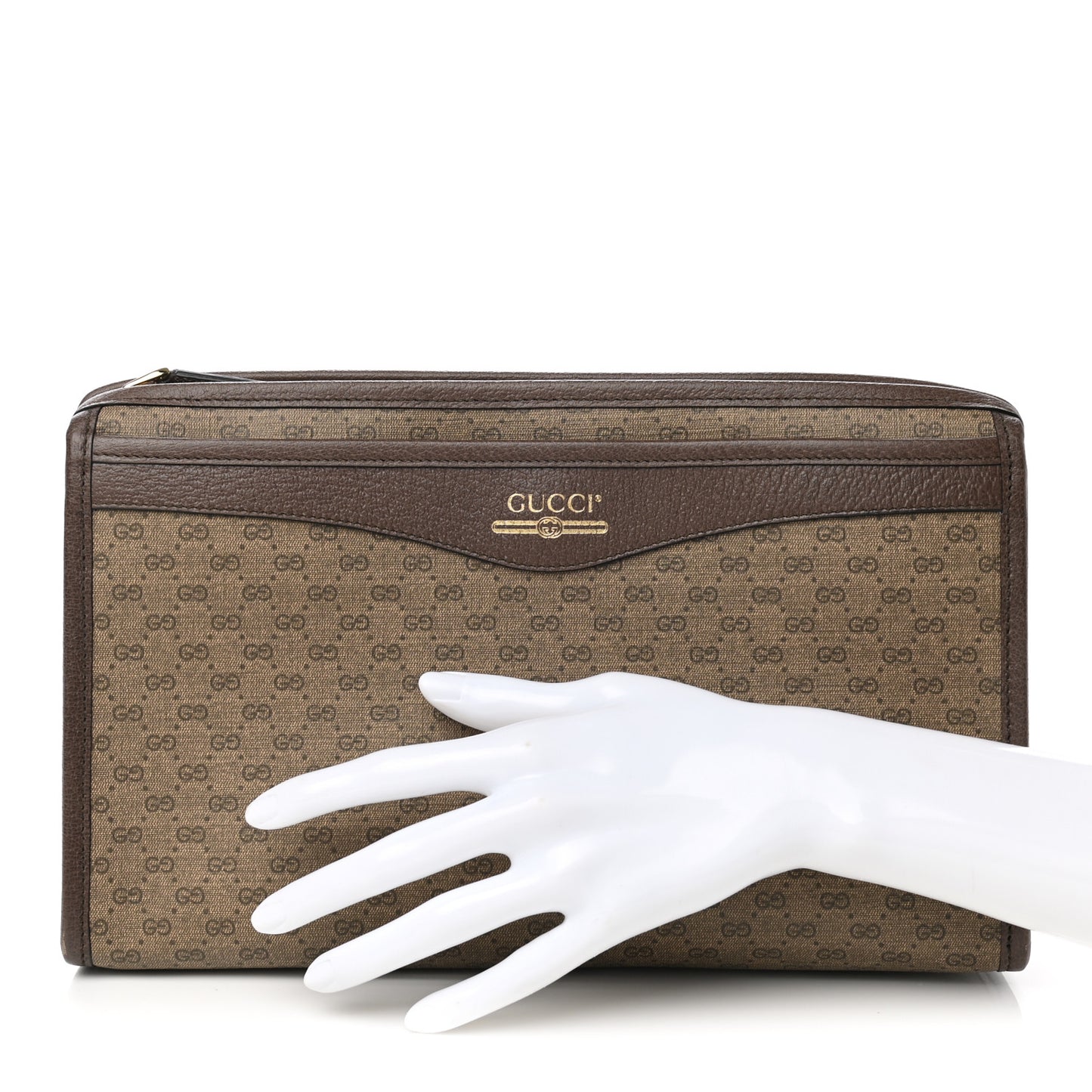 Mini Vintage GG Supreme Monogram Zip Pouch Beige New Acero